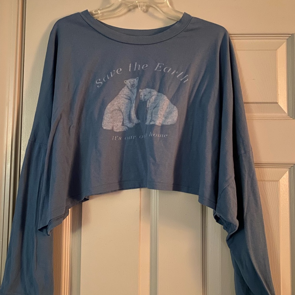 American Eagle Outfitters Blue Long Sleeve Top